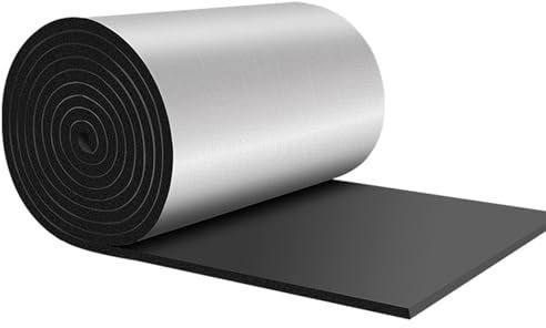 Espuma de aluminio reflectante aislante, espuma de aislamiento térmico de 5 mm de espesor, lámina reflectante de calor insonorizada e ignífuga para detrás del radiador, para piso, techo, puerta de ga