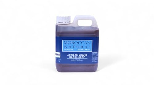 Moroccan Natural Liquid Black Soap - African Soap 1000ml, Moisturizes Skin, Body Cleanser, Unisex