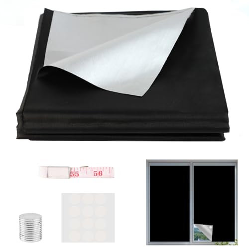 Cortinas Oscurecedoras Ajustables, Negro Opacas Portátiles, Encolables para Ventanas, Tamaño Adaptable Cortinas Opacas sin Taladrar, Estores Magnéticos para Ventanas de Tejado