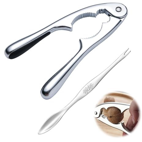 LUHOCIY Producto 2 Piezas Partidor de Almendras, Cascanueces Acero Inoxidable, Cascanueces de Acero Inoxidable para la Elaboración de Mariscos y Nueces, Fácil de Disfrutar y Delicioso