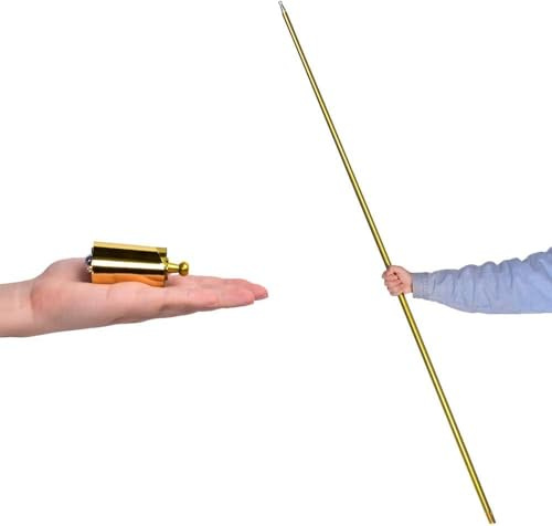 ACECYFLYF Metall Zauberstab Lustige Teleskop Requisiten Tragbare Kampfkunst Zauberstäbe für Magier Rollenspiele Requisiten (Gold)