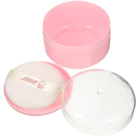 SAFIGLE Recipiente Pequeño para Polvos Sueltos con Borla Sintética y Cedazo, Ligero y Fácil de Aplicar para Uso en Viajes y Cuidado Corporal