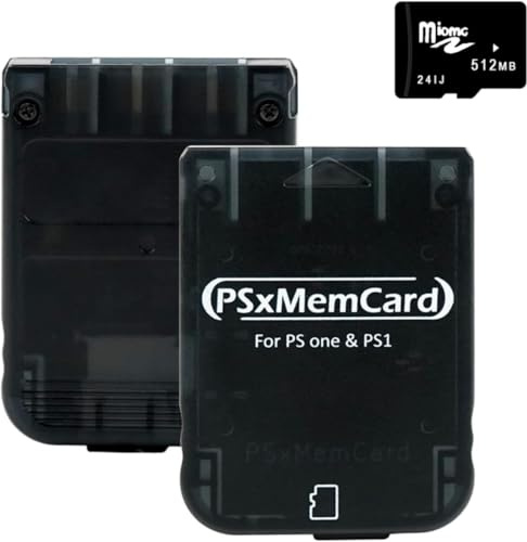 Kaico PSxMemCard PS1 Memory Card with 512MB Micro SD Card - High Speed Game Memory Card for PS1 & PS One Console - Supports Firmware Upgrade and Saves Game Data – Supports FreePSXBoot