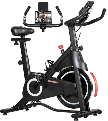 SPORTNOW Vélo d'Appartement avec Résistance Magnétique Réglable, Écran LCD | Siège Confortable, Selle et Guidon Réglables, pour Entraînement Cardio, Capacité 120 kg