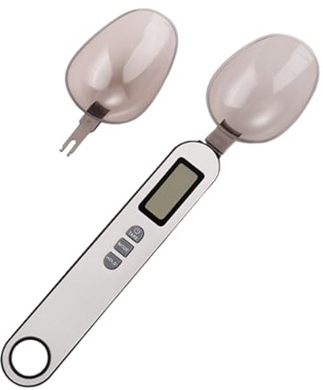 LUDHEP Bilancia cucina digitale a cucchiaio, Bilancia da cucina con ripartizione a 0,1 g e Portata 750g, con Doppia Testa Rimovibile e Display LCD