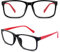 CGID CN12 Brille Extra Schmaler Rahmen! Slim Rechteck Nerd Clear Brille,Schwarz Rot