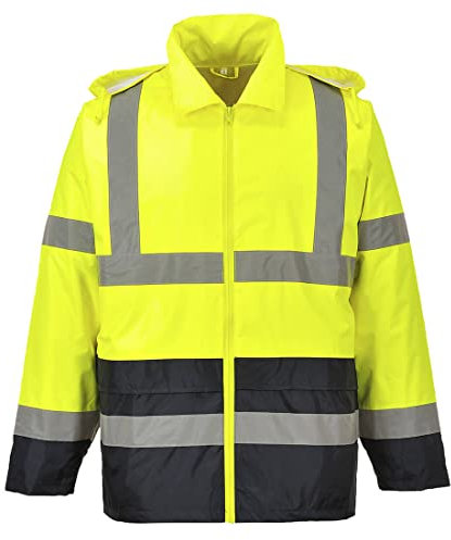 Portwest Veste de pluie Hi-Vis bicolore, Couleur: Jaune/Noir, Taille: S, H443YBRS