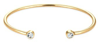 Elli Armband Damen Armreif Geo Minimal mit Kristalle in 925 Sterling Silber vergoldet