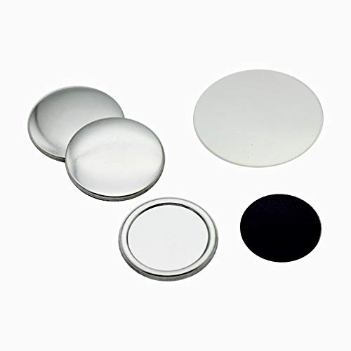 ChiButtons 37mm Metric Rubber Magnet Fridge Button 100 Sets with Magnet, Upper Shell, Mylar Film & Metal Cover (Official ChiButtons Supplies)