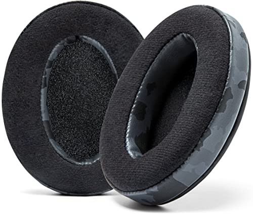 WC PadZ Velour - The Ultimate Upgraded Earpads by Wicked Cushions - Compatible With Audio Technica, HyperX, SteelSeries Arctis & More - Extra Thick - Bigger Opening - Softer Memory Foam | Black Camo