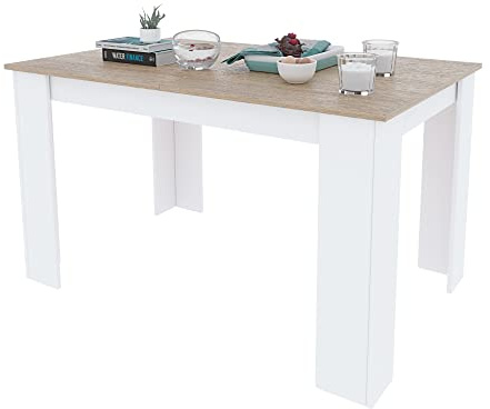 Arreditaly Tavolo Da Pranzo Allungabile Fino a 190 cm In Legno Toledo Tavolino Consolle Estensibile Salotto Salone Sala Pranzo Design Moderno Elegante 190 x 78 x 90 cm Colore Bianco E Rovere