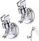 2 Pcs Soporte Ducha Ventosa, Soporte de Cabezal Ducha, Soporte de Ducha Ajustable, con rotación de 360 ​​° soporte extraíble, adecuado para el baño del hotel, sin necesidad de taladrar (plata)