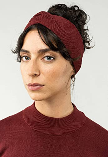 MELAWEAR Mela - Stirnband Meena | Nachhaltig mit Fairtrade Cotton, GOTS & Grüner Knopf Zertifizierung, Farbe:Burgunderrot