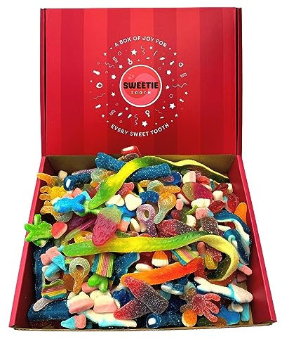Sweetie Tooth Premium Random Pick & Mix 1kg Hamper Gift Box - Random Pick & Mix Sweets for Birthday, Kids, Thank You, Congratulations, Christmas, Halloween, Easter, Father's Day
