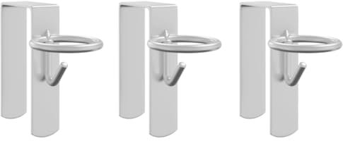 vidaXL Eimerhaken Tragbar 3 STK., Eimerhalter mit oberem Ring, Haken für Wassereimer Pferdeeimer, Eimeraufhänger, Silbern Verzinkter Stahl