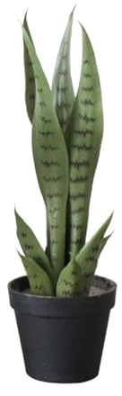Zstar Konstväxt Sansevieria, 40 cm konstgjord ormväxt i kruka, tropisk inomhusväxt stora konstgjorda växter dekoration för hem, vardagsrum, sovrum, kontor, trädgård, grön