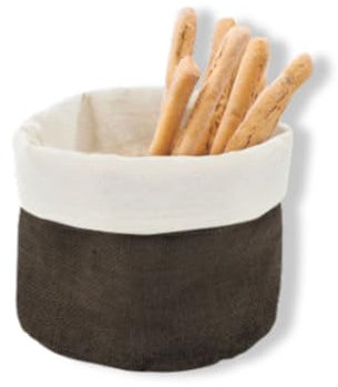 Cestino Porta Pane in Cotone, Sacchetto Portapane Salvafreschezza da Tavola - Porta Grissini in Stoffa, Contenitore Pane Sempre Fresco per Ristoranti (Marrone Scuro, 1)