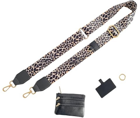 ClcIosis Handykette Universal, Clip Bag Handy, Handykette Mit Tasche, Schlüsselband Leopardenmuster für Handy Zubehör