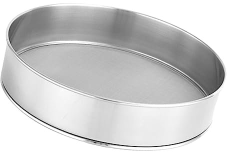 Hemobllo Tamiz Redondo De Acero Inoxidable para Harina y Azúcar Malla Fina para Repostería Colador De Cocina Manual para Tamizado y Mejora De Masas