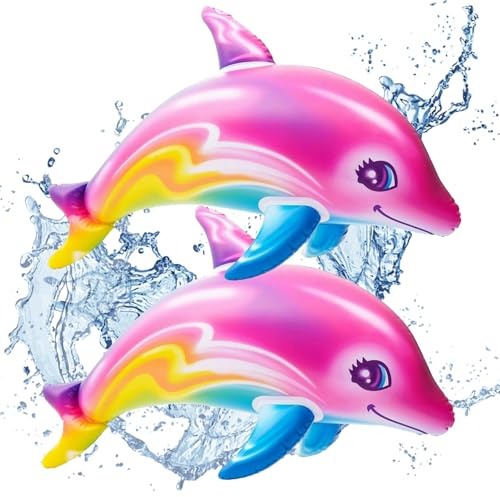 CUVZORA Lot de 2 jouets gonflables, jouets de plage, piscine, décorations de fête hawaïenne, jouets aquatiques, aide à la natation, pour arrière-plan de plage, piscine, décoration hawaïenne, fête à