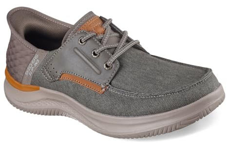 Skechers Niko Moc Toe Bungee Lace Slip-ins RF: Hasting - Zapatos sin Cordones para Hombre, Marrón, 41 EU