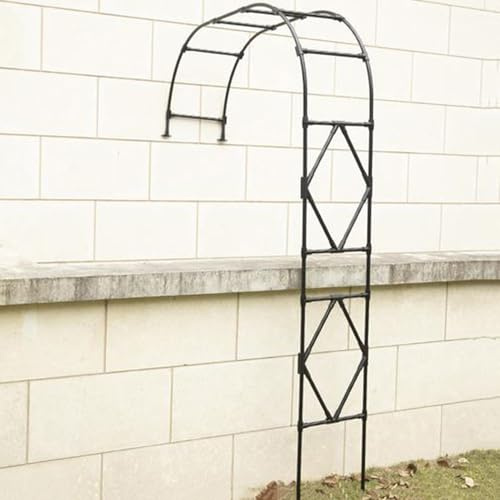 Enrejado de arco de jardín para plantas trepadoras, pérgola de rosas de medio arco de metal, arcos de rosas resistentes a la intemperie, soporte decorativo al aire libre para vides (negro, 210 x 240 x