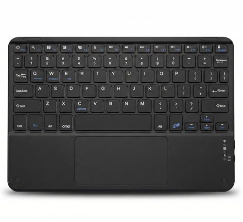 Tidora Tastiera Bluetooth Wireless con Touchpad,Universale per Tablet 7-11'', iPad, Samsung, Lenovo Smartphone, Ultra Sottile e Ricaricabile, Design Portatile per Viaggio e Ufficio-Layout USA QWERTY