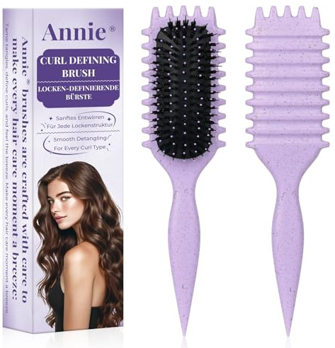 Spazzola capelli ricci, spazzola per acconciature antistatica con design di ventilazione per capelli bagnati e asciutti, ideale per capelli ricci e per la cura del volume (Viola)