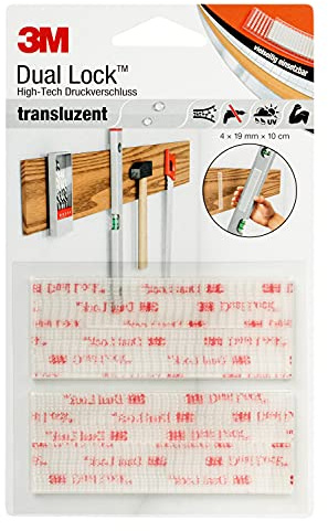 3M Dual Lock SJ3560, wiederlösbares Befestigungssystem - transluzentes Erscheinungsbild (Glas, Acrylglas (PMMA), Polycarbonat) - 19mm x 10cm, Transluzent, Dicke: 5.7mm (1-er Pack)