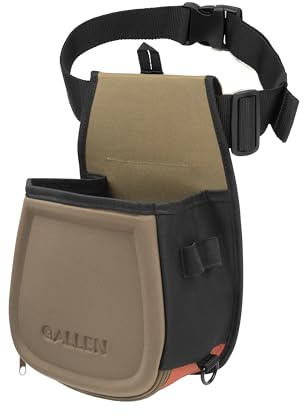 Allen Company Eliminator Basic Double Compartment Shooting Bag (Coffee/Black) Shotgun Shell Holder, Adjustable Belt Included, Lightweight - Zip Open Easy Emptying - Trap and Skeet Shooting Accessories