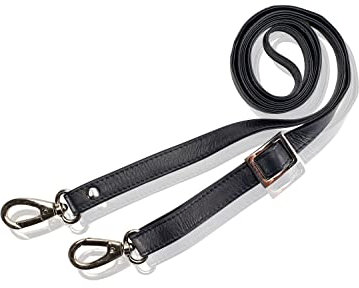 Josephine Osthoff - SCHULTERRIEMEN Echtleder Ersatzriemen Gurt Crossbody Strap Ersatz 135 cm Länge 2 cm Breite, Farbe:Marine/Silber