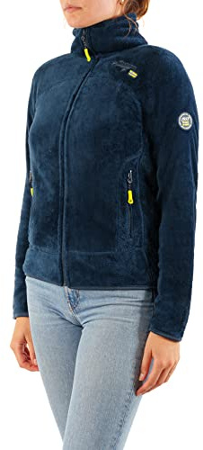 Geographical Norway Upaline Lady - Fleece Fine Frauen Warm Fermetur Zip - Jacke Herbst Winter Frühling Warm Frauen - Long Sleeve Pullover Pelz Weich Komfort Outdoor (Marine S-Größe 1)