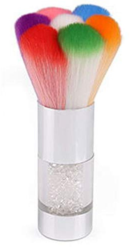 Limpiador de polvo de uñas, Pinceles de limpieza de arte herramientas de uñas, Cepillo para limpiar el polvo de uñas, Pinceles de maquillaje de colores, cepillo suave Manicura Herramienta (Plata)