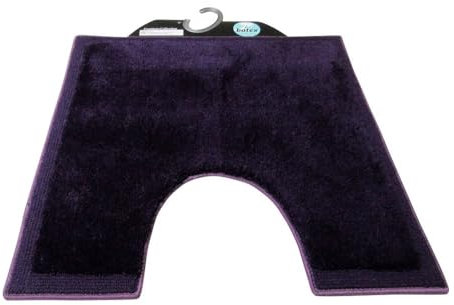 Batex Badteppich WC-Vorleger mit Ausschnitt Silencio Pflaume ca.60X60cm Badematte Badezimmerteppich Badgarnitur Badvorleger Duschmatte