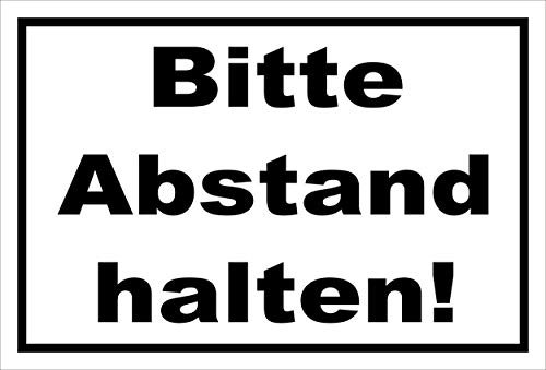 Melis-Folienwerkstatt Schild Bitte Abstand halten - 30x20cm - 3mm Aluverbund – 20 VAR S00100-013-A