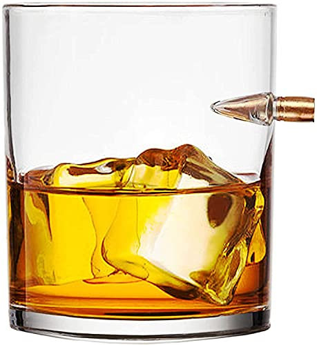 ZONSUSE Whiskey Gläser,Whisky Gläser Bullet,Old Fashioned Whiskygläser,für Scotch Bourbon Irish Whiskey,Lustige Whiskey Geschenke für Männer Whisky-Liebhaber Opa Papa Vater Ehemann-300ml(Geschoss)