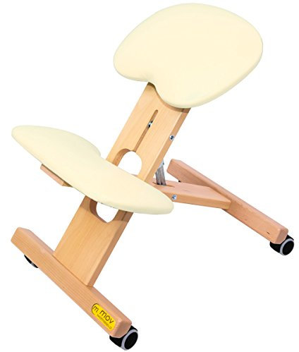 Mercurius Ergo-Office Ergonomischer Stuhl Orthopädischer Kniestuhl Computerstuhl Kniehocker Stoff - Made in EU, CE, TUV (Beige)