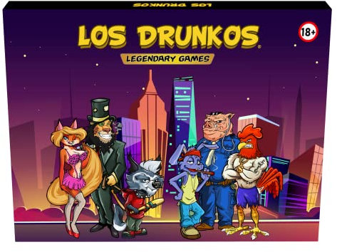 Los Drunkos, Kompetitives Party-Brettspiel für Erwachsene, Trinkspiel, 2-7 Spieler