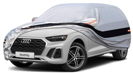 Holthly Telo Copriauto SUV da Esterno, 10 Strati, Felpato 100% Impermeabile, Copertura Auto Antipolvere AntiGraffio per Jeep Renegade Compass,Nissan Qashqai,BMW X1