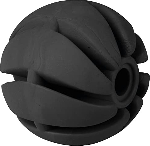 Bestlivings Hundespielball (Schwarz) Ø7cm, 4er Pack Spielball (100% TPE) Snackball, Zahnpflege, Hundespielzeug Wurfspielzeug, Spiralball für Hunde