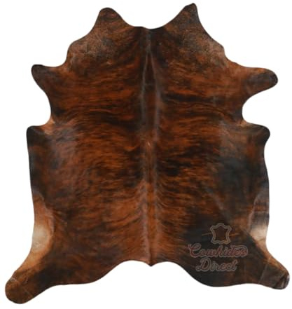 Cowhides Direct Alfombra brasileña auténtica de cuero vacuno auténtico, alfombra de vaca con respaldo de gamuza antideslizante, alfombras de vaca para sala de estar, dormitorio y más, alfombras