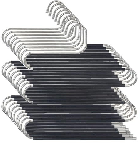 Skroad 10 grucce salvaspazio per pantaloni, in acciaio inox, antiscivolo, tipo S, per vestiti, pantaloni, armadi, organizer per sciarpe, jeans, pantaloni, asciugamani, leggings