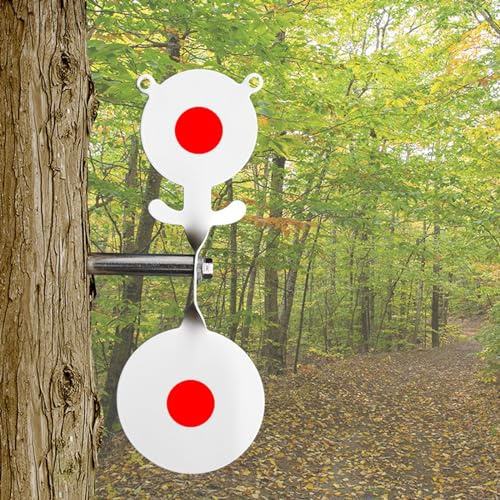 WINGSWINMAX 2.5”Bear Target Airsoft Hanging Target Spinner Target Screwed-Type Steel Plinking Target Clay Ball Slingshot Target Red/Black/White Optional