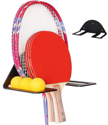 Tenedor de Raqueta de Soporte de Bola - Raqueta de Tenis de Mesa | Soporte de Bola de Acero, Soporte de pared, Organizador de metal para,