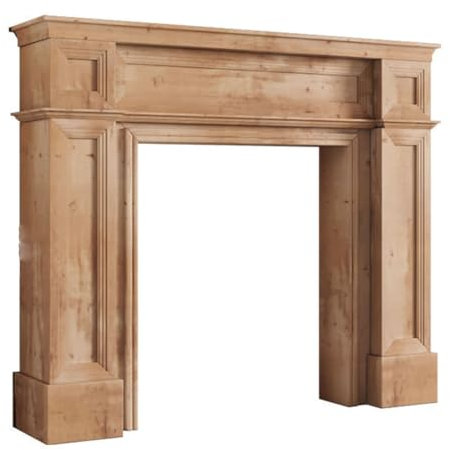 WEIDPHL Modern Simple Fireplace Surround, Wooden Home Decorative Cabinet Mantel Surround, Decorative Fireplace Shelf, Traditional Wood Console-Table, Rectangular Entryway Table,Brown,large