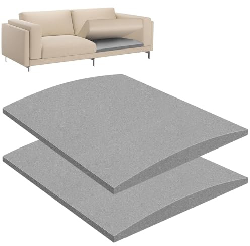 JOAASU 2PCS 50 x 50cm Sofa Cushion Support for Sagging Seat, Sofa Support Boards, Cushion Sag Repair, High-Density Curve Sponge for Under Cushions Repair, Furniture Chair Replacement(Grey)