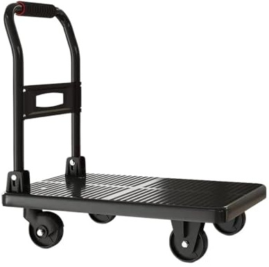 Handkärra, Handtruck med rörlig plattform, hopfällbar for enkel förvaring och 360 graders svängbara hjul Hopfällbar handkärra(72x48cm)