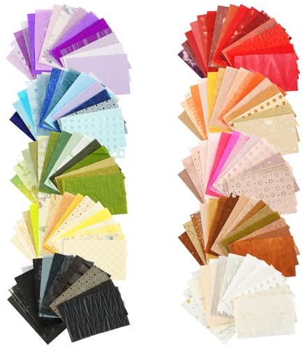 160 Sheets Scrapbook Paper Textured Handmade Paper, 4.72 x 3.14 Inch