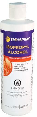 Techspray Isopropylalkohol 1610-P (Alkohol Flussmittel Platinenreiniger) Inhalt: 473 ml/Farbe: farblos/Geruch: alkoholisch/Siedebeginn: 82 °C/Flammpunkt: 11,7 °C/VOC: 787,000 g/l