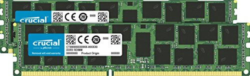 Crucial 32GB (2x 16GB) 240 Pin DIMM DDR3 Memory Module
